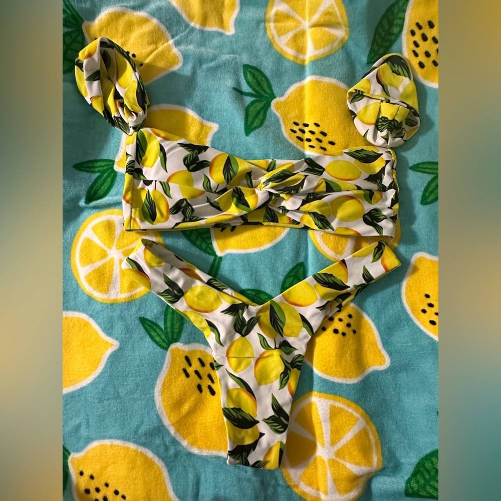 Zaful Yellow and Green Citrus Bikini Set